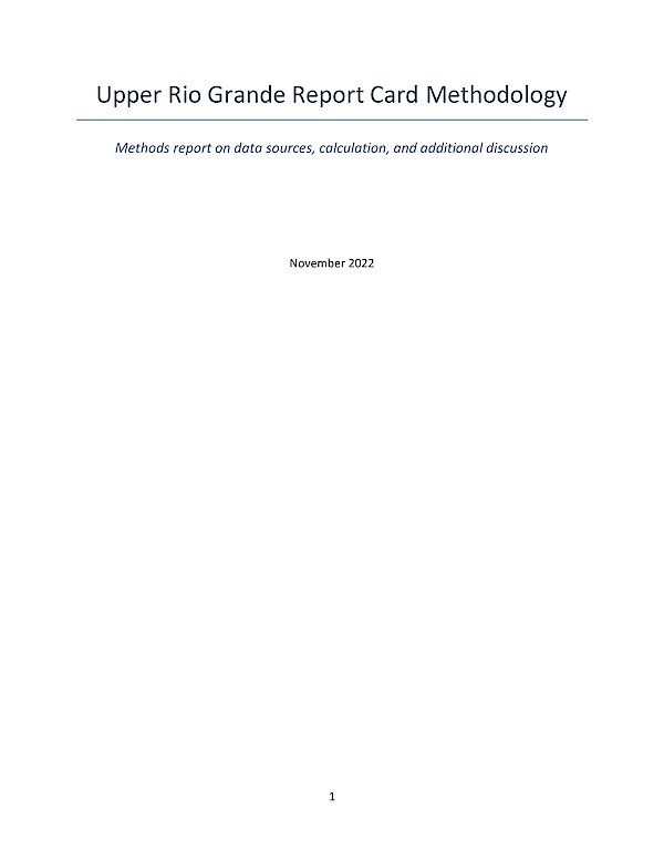 Upper Rio Grande Report Card Methodology